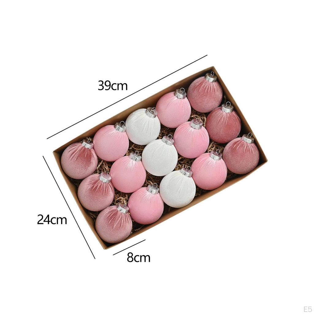 15 Pieces Christmas Ball Ornaments Xmas Decor 8cm Decorative Hanging Baubles for Yard Celebration