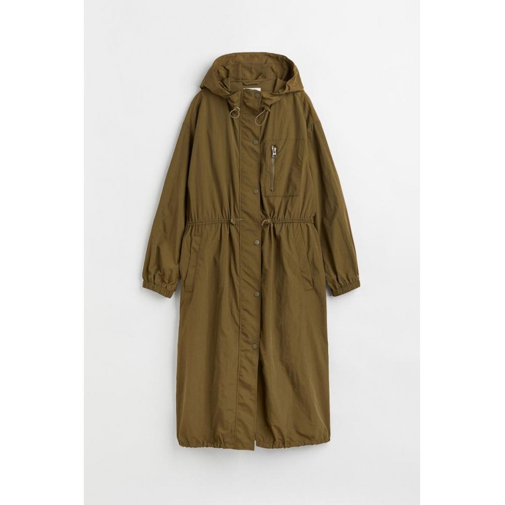 H&M Nylon Utility Jacket Dark Khaki Green