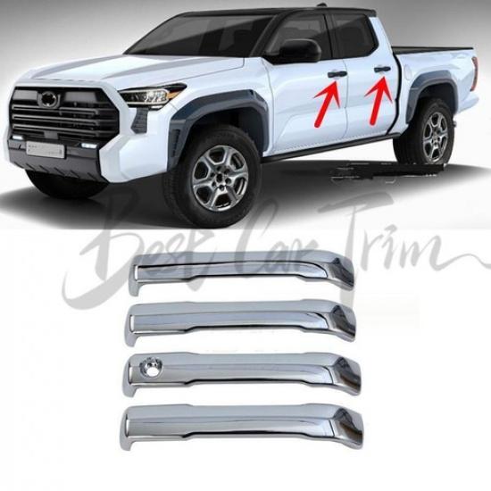 ABS Chrome Door Handle Cover Molding Trim For Toyota Tacoma 2024