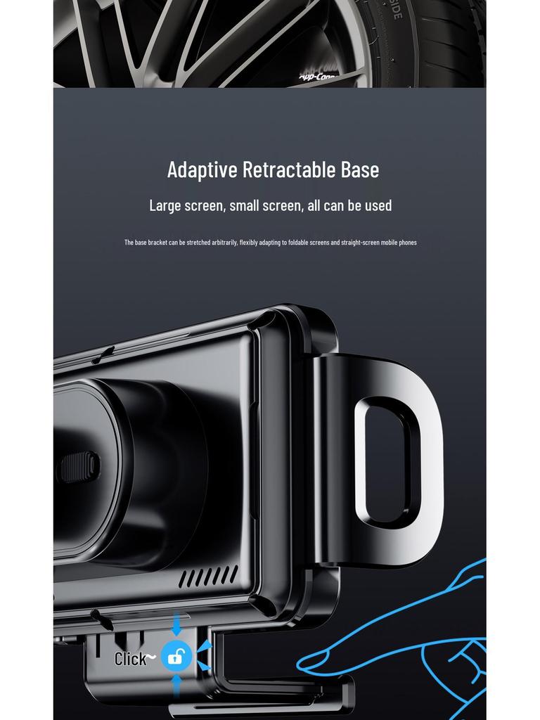 Universal Foldable Car Vent Phone Holder with Electric Rotation and Wireless Charging