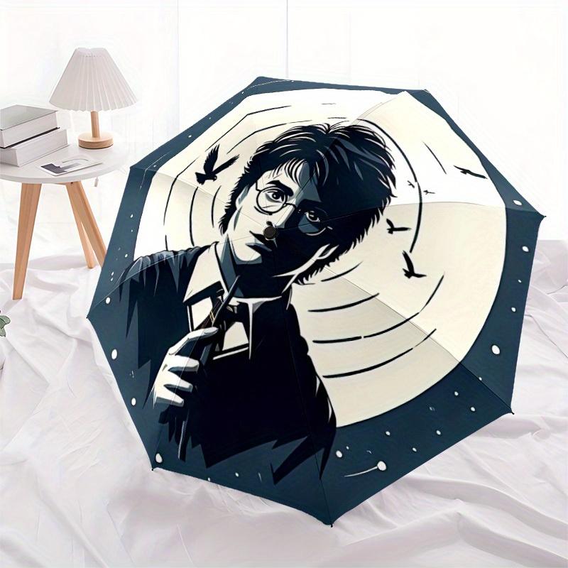 Harry Potter, Wizarding World Automatic Open/Close Umbrella   Compact Travel Umbrella, 8 Rib Heavy Duty Construction, Ideal Gift, 151