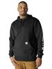 Carhartt Signature Sleeve Logo Hooded Sweatshirt US Black Men's K288, Size Medium, Color