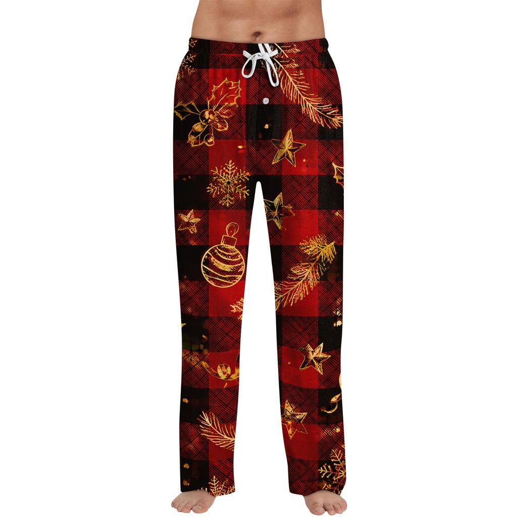Men's Christmas Printed Pajama Pants for Casual Sleep