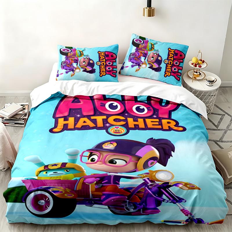 Abby Hatcher 3pc Set Perfect for Bedroom Use Comfortable Bedding Set Includes a Duvet Cover and Two Pillowcases Ideal Birthday or Christmas Gift