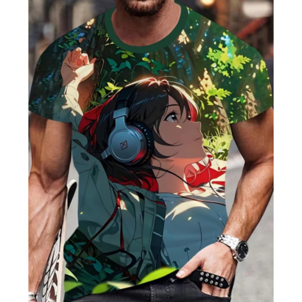 Men's Fashionable 3D Printed T-shirt, Suitable for Everyday Casual Wear.