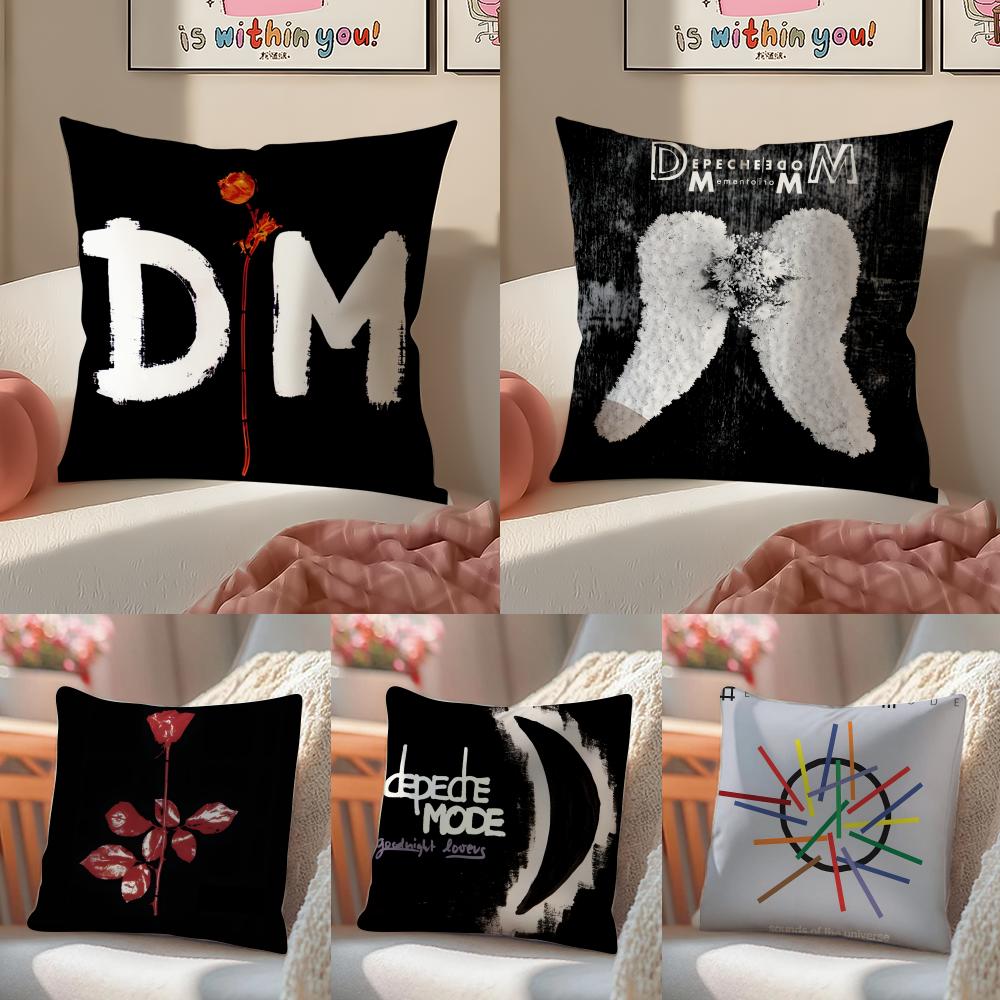 Synth Pop British Band DDepeche MMode Cushion Cover Pillowcase Short Plush Invisible zipper Room Sofa Cushion Cover