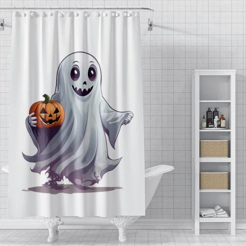 Home shower curtains for bathroom waterproof fabric Modern Nordic style Living Room curtain Halloween Autumn Pumpkin decoration