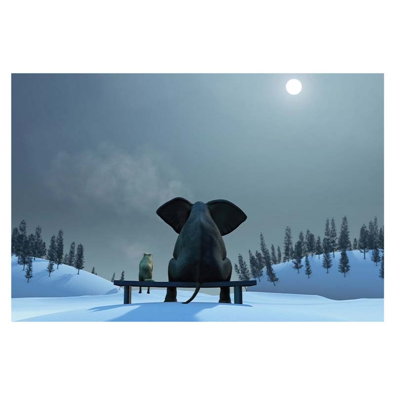 

Творческий Слон Морской Закат Современное Искусство Украшения Дома Холст Картина Настенная Картина Фон Украшение Стены 20x30cm