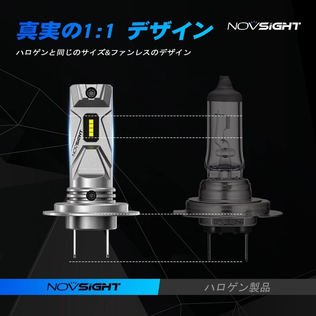 NOVSIGHT H7 LED Headlight, H7, Small, 5,000 Lm, 6500k, 50W, For Cars and Motorcycles,