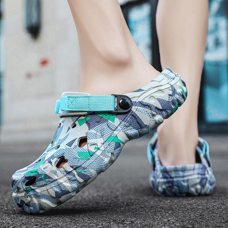 Lightweight Men's Clogs Slippers Sandal Men Garden Shoes Flat Camouflage Sandals Comfortable Outdoor Flip Flops Home Clogs Shoes
