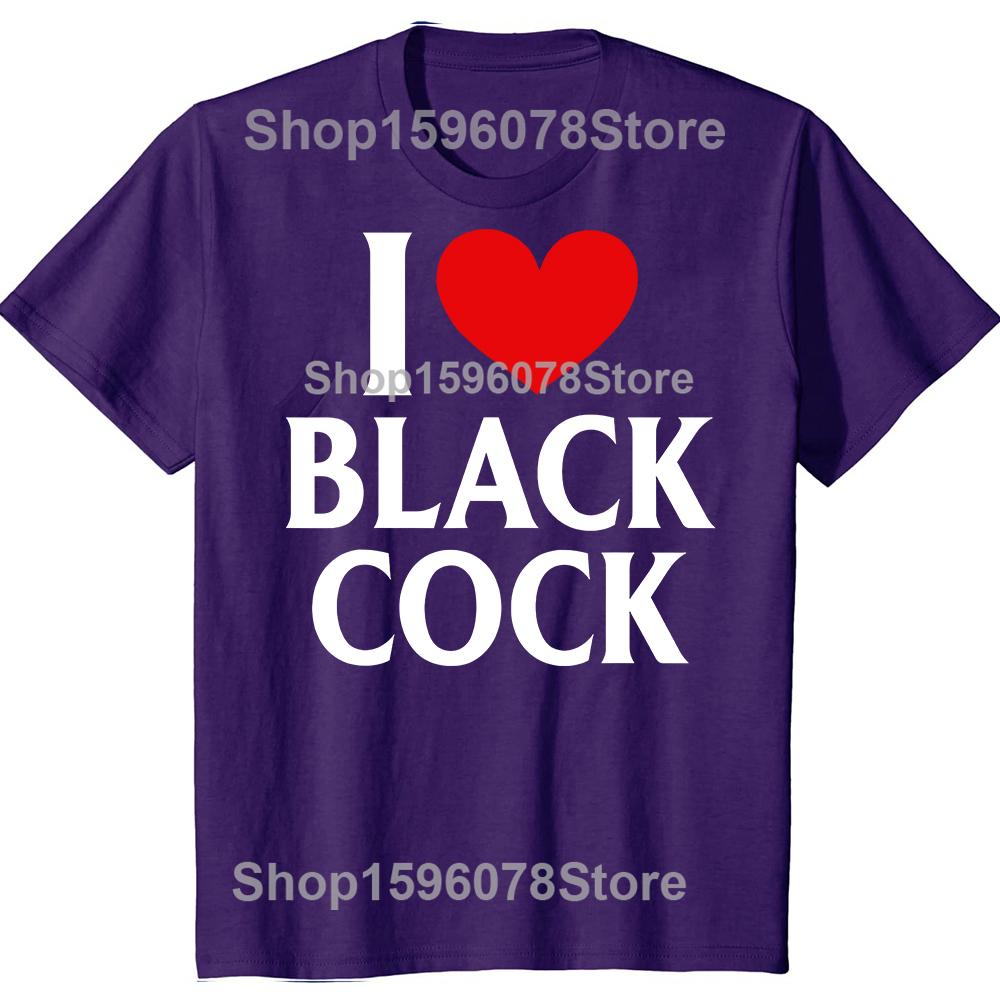 Funny I Love Black Cock Red Heart TShirt Summer Men Clothing Fashion T Shirts Cotton Short Sleeve Oversized Loose Tshirt Tops