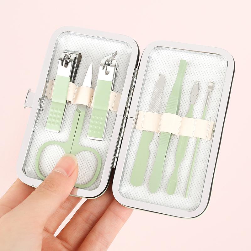 7-teiliges Matcha-Grün Nagelscheren- & Nagelscheren-Maniküre-Set