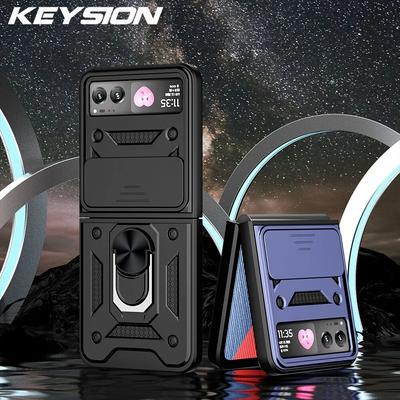 KEYSION Custodia antiurto per armatura per Motorola Razr 40 5G Slide Camera Lens Anello di protezione Cover per telefono per MOTO Razr 40 Ultra