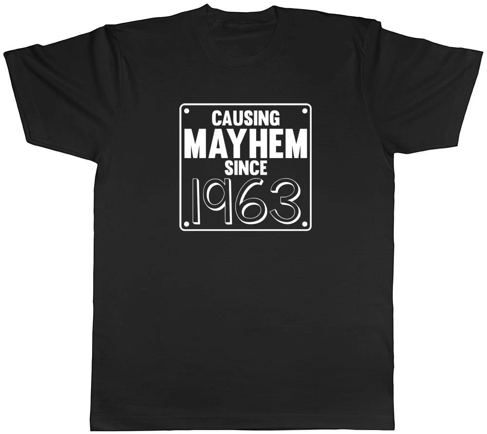Mens Causing Mayhem since 1963 Birthday T-Shirt XXL