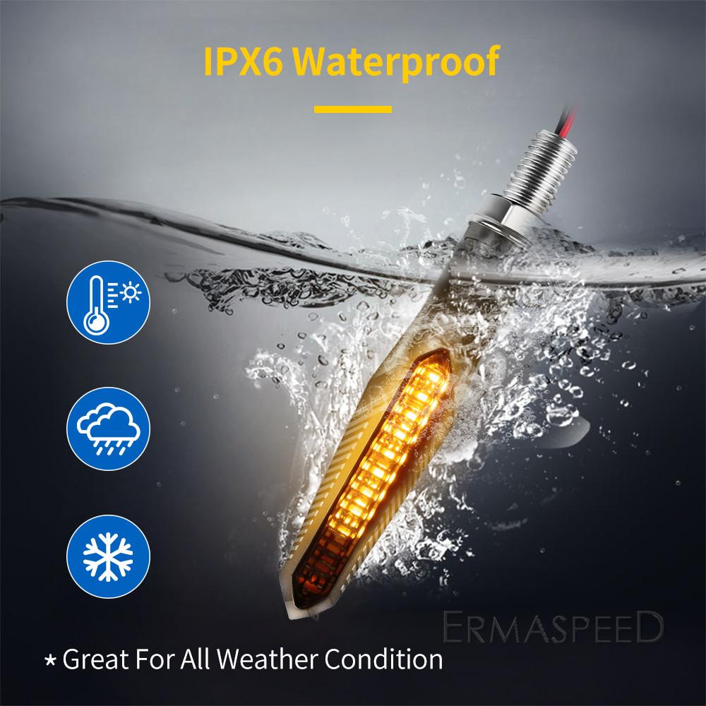 Universal LED Sequential Turn Signal Motorcycle Waterproof IP68 Flowing Flasher Blinker Indicator Signal Light Accessories