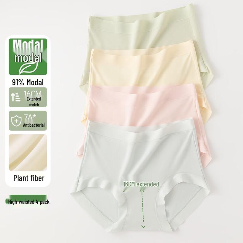 Women s Modal Antibacterial High-Waist Briefs 4-Pack 170