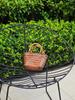 Handcrafted Retro Woven Straw Tote with Bamboo Handle – Cabbage Basket Style Souvenir Bag