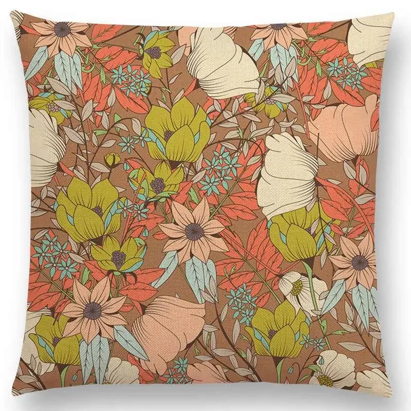Botanical Floral And Butterfly Cushion Cover Beautiful Flowers Garden Mini Prints Home Decor Sofa Throw Pillow Case