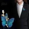 Unique Brooch Design Rhinestone Butterfly for Women Faux Pearl Insect
