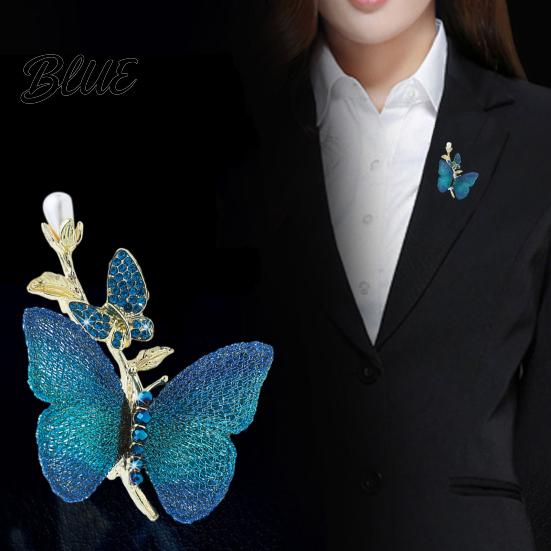 Unique Brooch Design Rhinestone Butterfly for Women Faux Pearl Insect