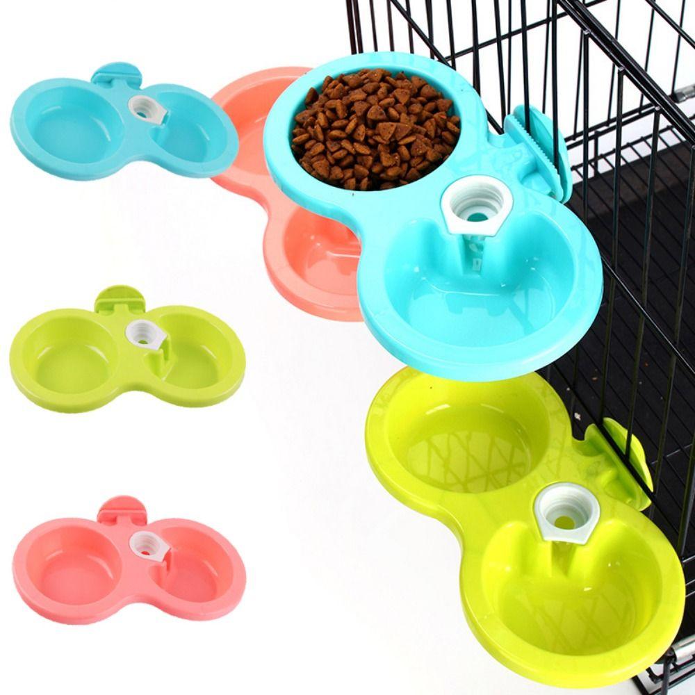 

Съемная подвесная клетка для собак Двойная миска Двойная миска Фонтан для домашних животных Корм для собак Миска для воды Клетка для домашних животных