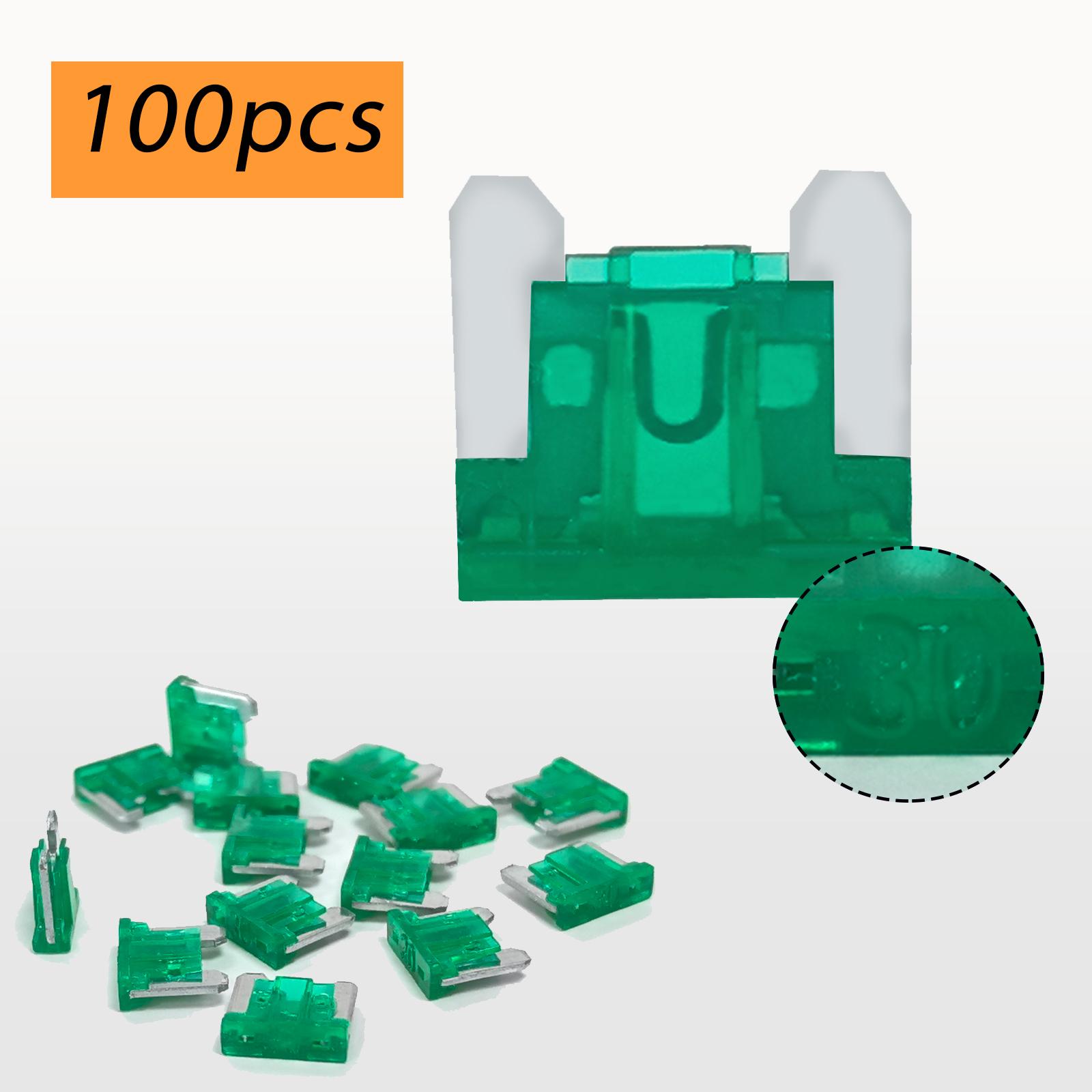 100Pcs Micro Blade Fuse 2A-35A AMP 32V Low Profile Mini Car Auto Fuses for Truck RV Campervan SUV Motorcycle Boat Assorted Amp MICRO 30A