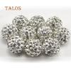 20Pcs 10mm Czech Crystal Stones Pave Clay Round Disco Ball Spacer Beads Accessories