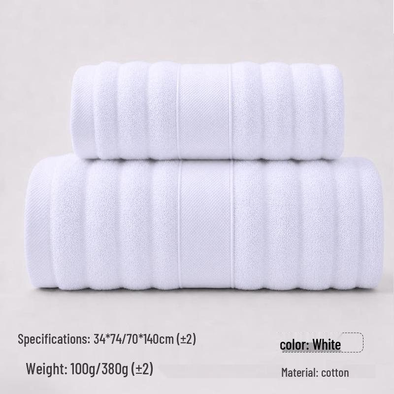 Toalha de Banho e Rosto Bordada de Algodão Puro Espesso - Altamente Absorvente, Perfeita para Uso Doméstico ou Presentes