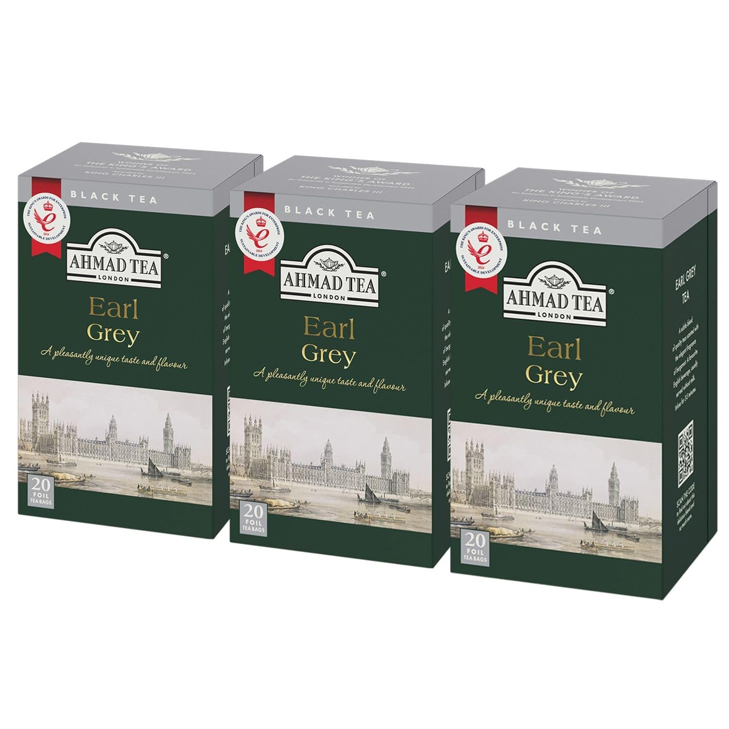 Ahmad Tea Earl Grey Bags 20 3 packs Individually wrapped British famous brand