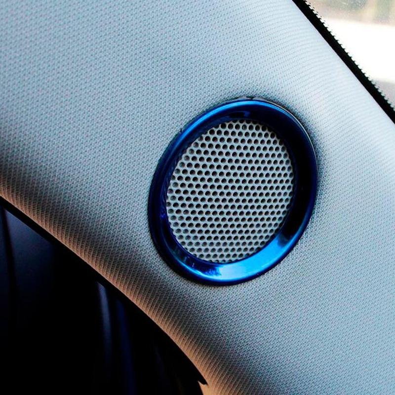 For Mazda CX-5 CX5 2nd Gen 2017 2018 Car ide Column Door Audio Speak Sound Cover Ring Circle Trim 2PCs
