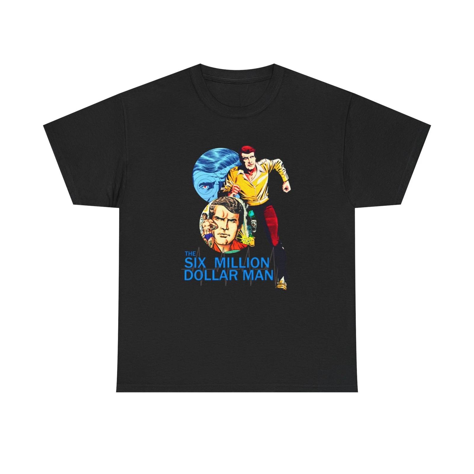 

Six Million Dollar Man Unisex Heavy Cotton T-Shirt, Classic TV Show Fan Gift L