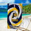 Custom Name Beach Towel Pacers Basketball Team  Beach Towel, Soft Microfiber, Gift for Her/Him, Birthday, for Pool, Beach, Travel, Fan gifts