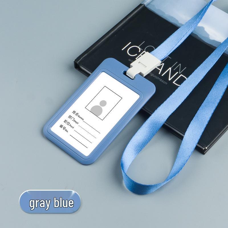 UV Color Team ID Card Holder with Sliding Cover and Lanyard for Work Badges