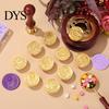 Vintage Wax Seal Stamp 10 Pcs Head Replacements, Flower Pattern Sealing Retro Brass Heads for Envelope, Invitations, Wedding, Gift Packing,