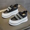 2025 Autumn Women's 7cm Platform Rhinestone Velcro Casual Shoes