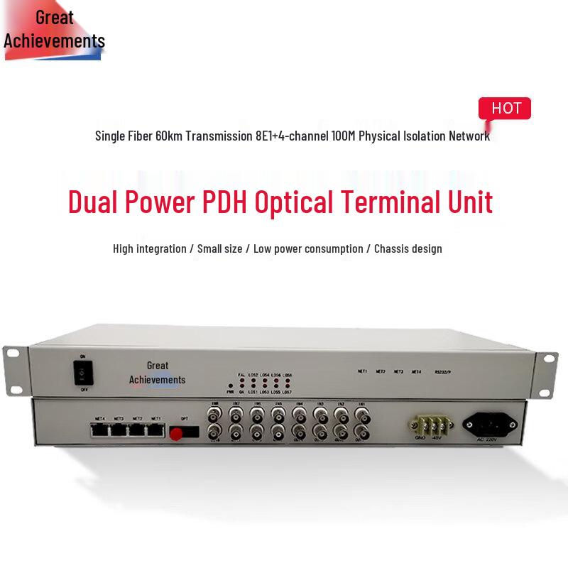Hongji HJ-E8L4D60 E1 PDH Network Optical Transceiver