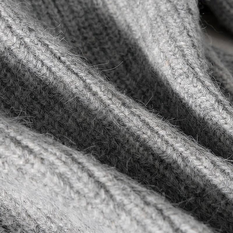 Women's Wool Blend Color-Block Round Neck Cardigan