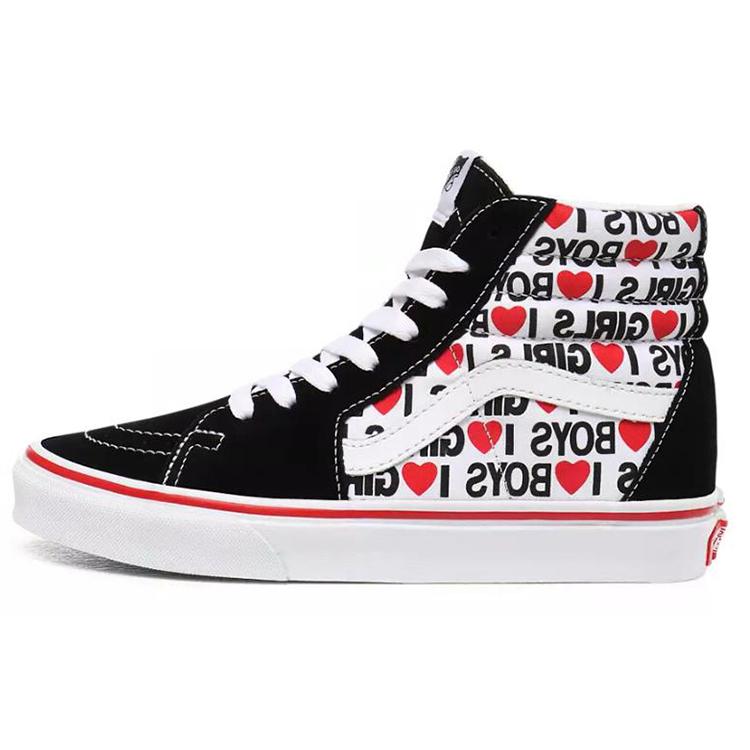 Vans Womens Sk8-Hi 'I Heart' (women's sizes) Black / True White Skateboard Shoes VN0A4U3CWKU