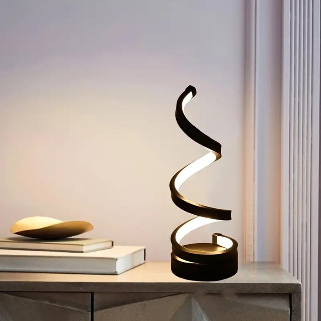 Spiral Desk Lamp LED Desk Lamp USB Powered Desk Lamp Tri-Color Dimming Night Lamp