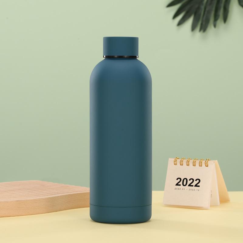 304 Stainless Steel Small Mouth Bottle 500Ml Color Rubber Paint Thermos Cup Portable Outdoor Travel Cup