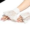 Lightweight Lace Wrist Sleeves Decorative Stretchy Design For Summer Outings Casual Outfits White