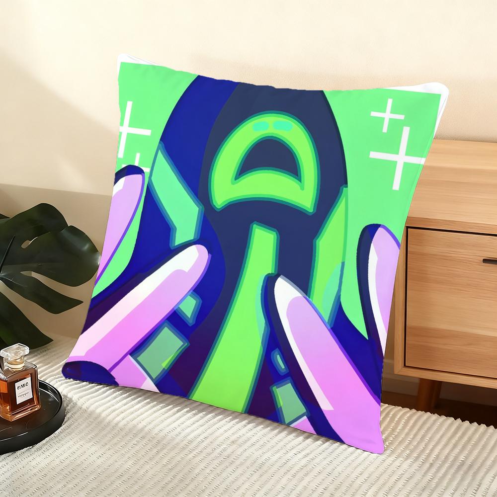 Cartoon BBen Cushion Cover Soft Short Plush Pillow Cover Smooth Cozy Texture Aesthetic Cushion Case Home Decor
