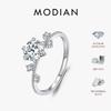 MODIAN 1CT Moissanite Ring 925 Silver Delicate Flower Six Claws Lab Created Diamond Rings For Women Wedding Jewelry