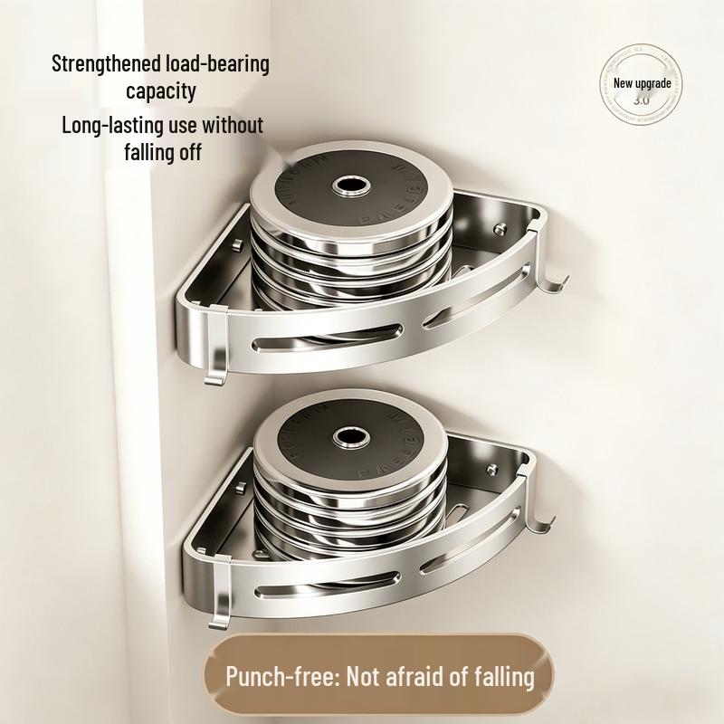 Xinpei Drill-Free Space Aluminum Corner Bathroom Shelf