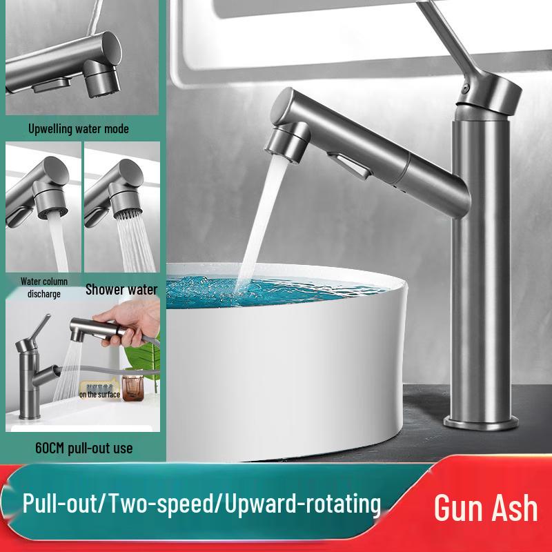 Versatile Pull-Out Kitchen and Bathroom Faucet