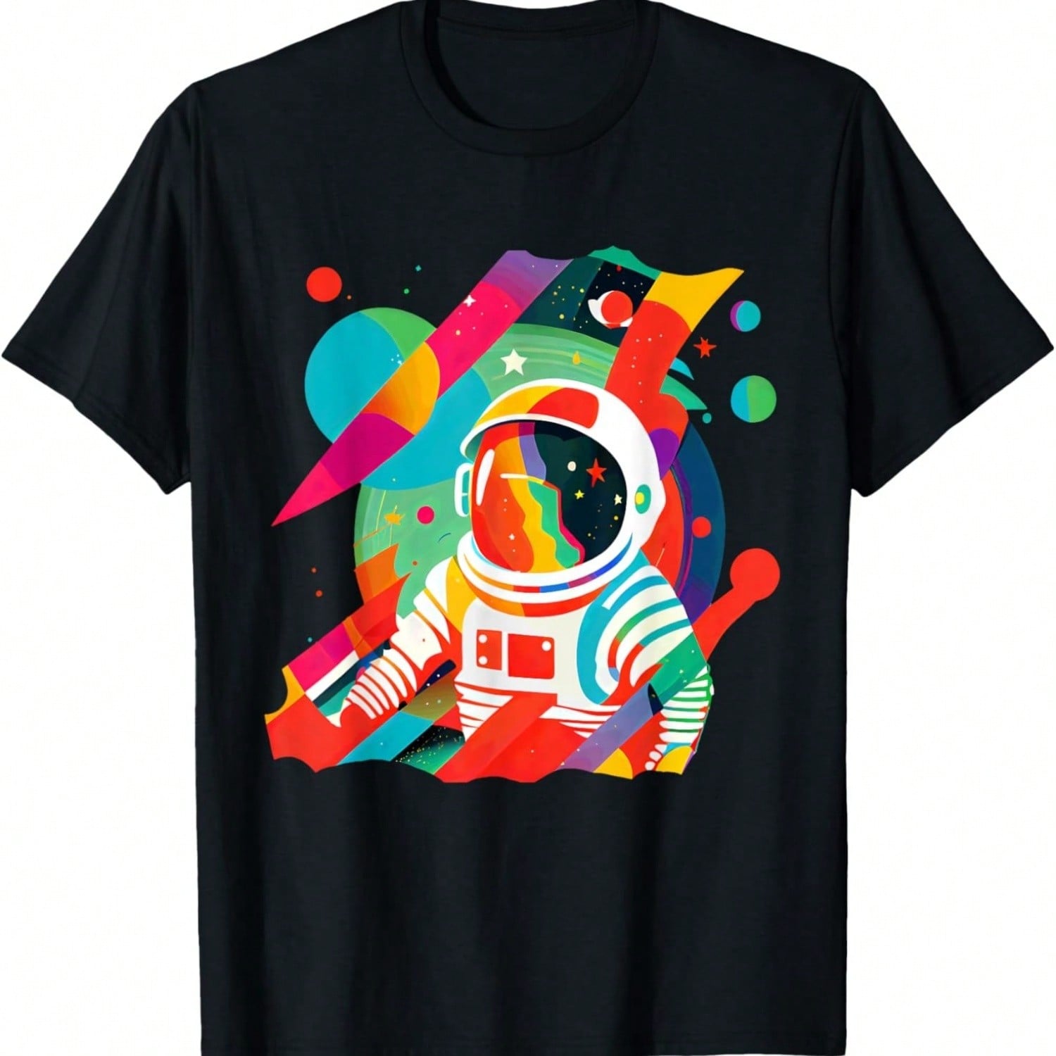 Colorful Astronaut Cosmic Adventure Design T-Shirt S разноцветный