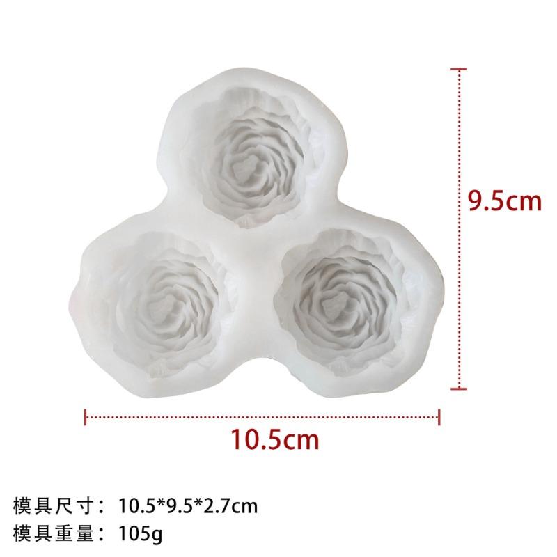 

3pcs/set Peony Flower Candle Silicone Mold 3D Mini Rose Flower Soap Gypsum Handicraft Resin Mold DIY Chocolate Cake Baking Tool