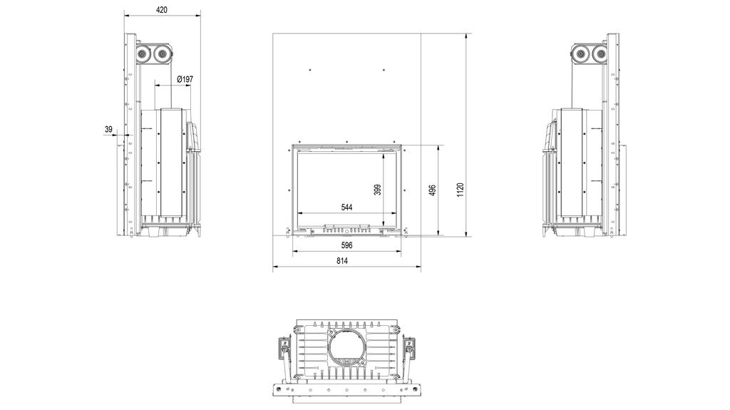 Cast Iron Fireplace KRATKI MAJA 8 kW Ø 200 Lift-up