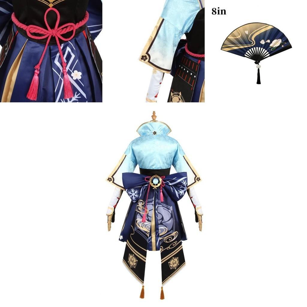 High-quality Kamisato Ayaka Costume From Genshin Impact With Full Dress And Fan