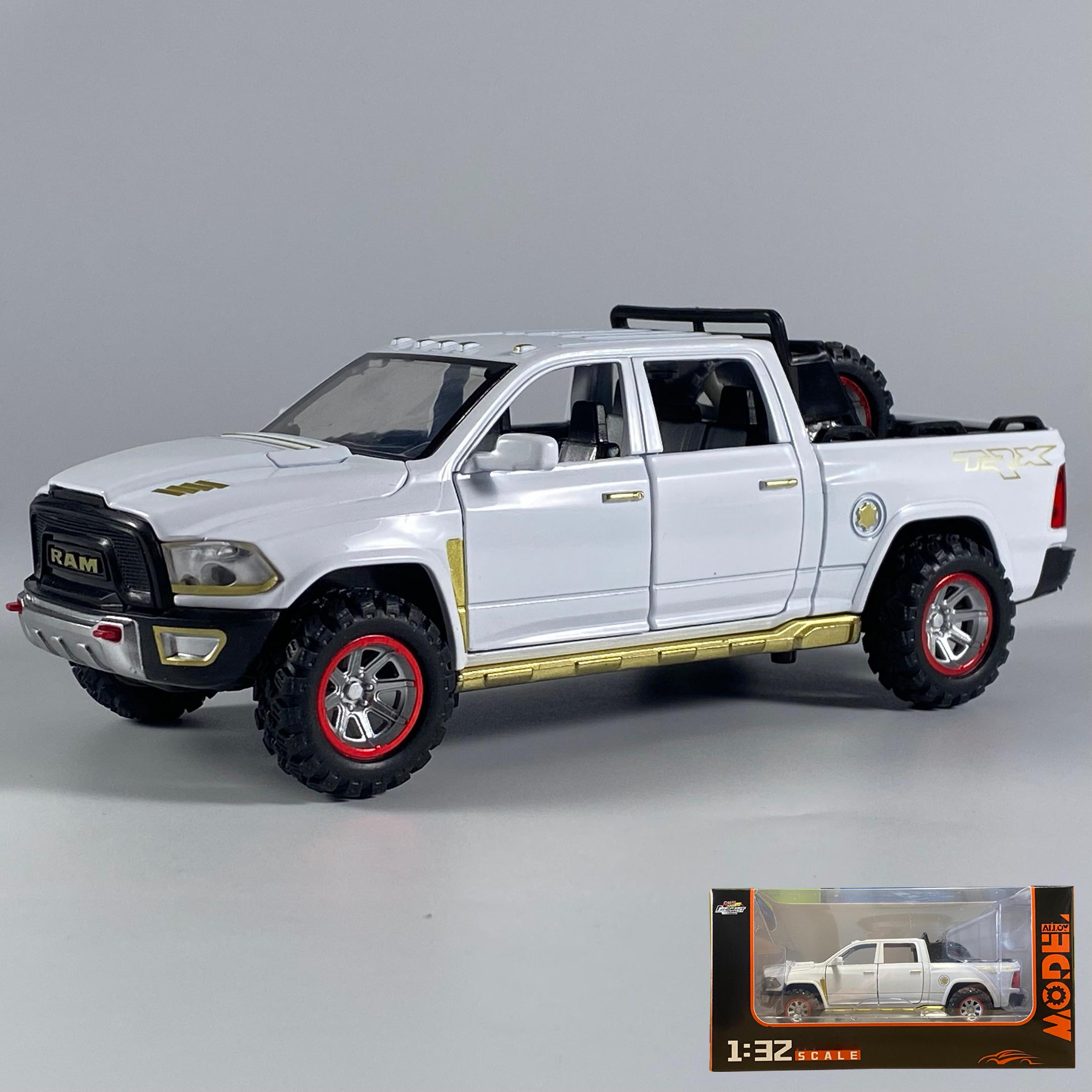 

1:32 Dodge Ram Pickup Truck Alloy Off Road Car Diecast Model Sound Light Toy Home Decoration Ornaments Children Birthday Present